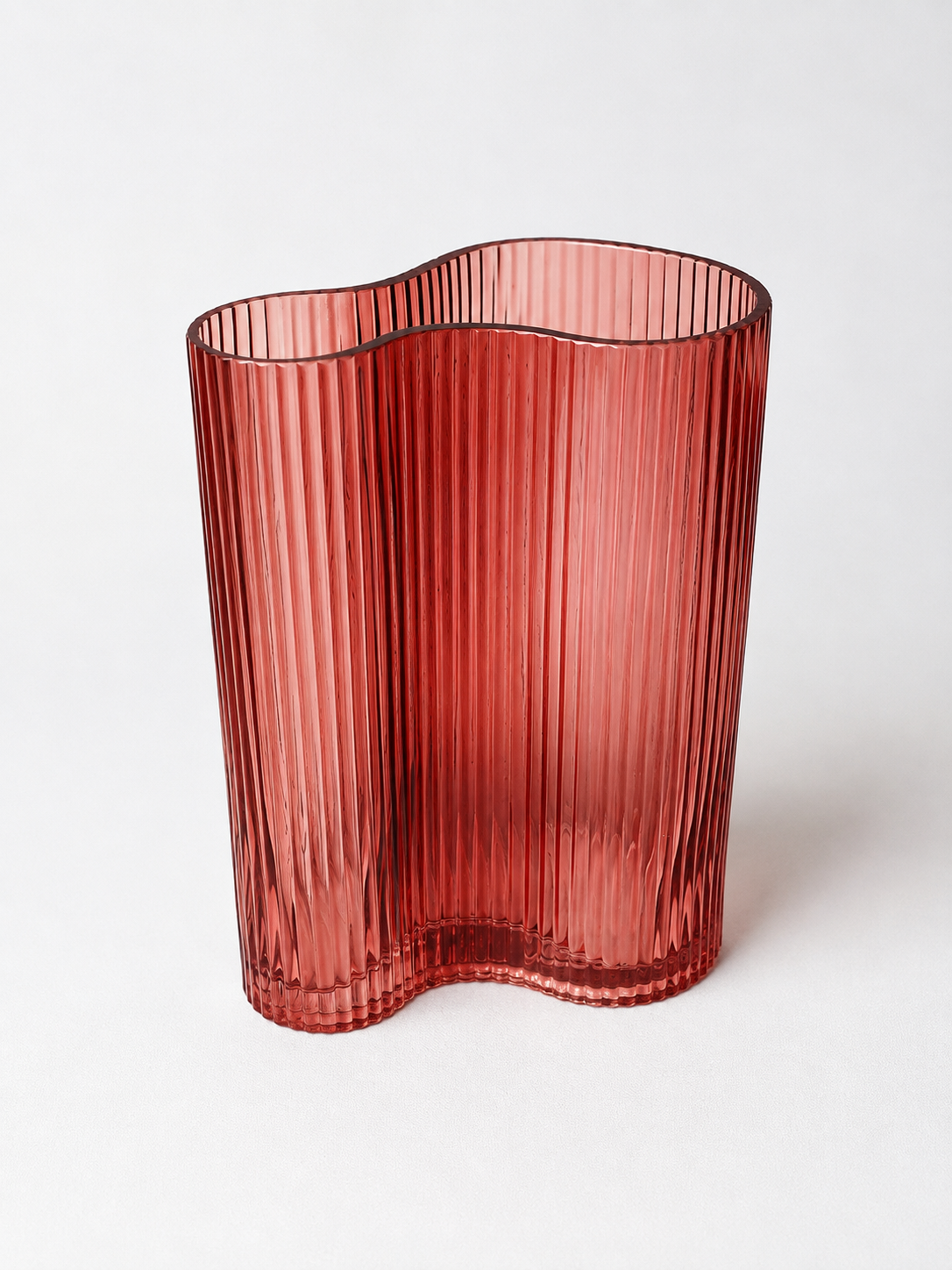 Vaso de Vidro Orgânico Vermelho