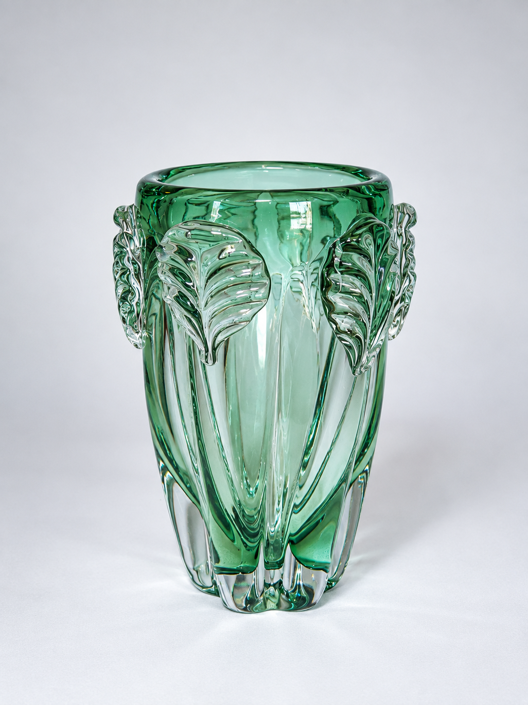 Vaso de Murano Verde Folhas