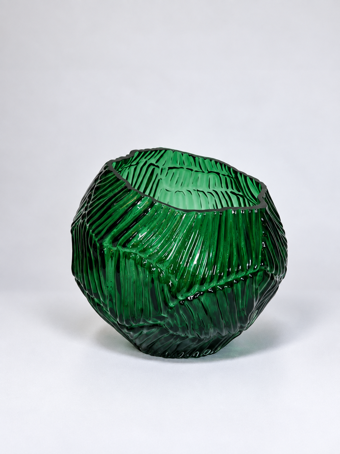 Vaso de vidro verde